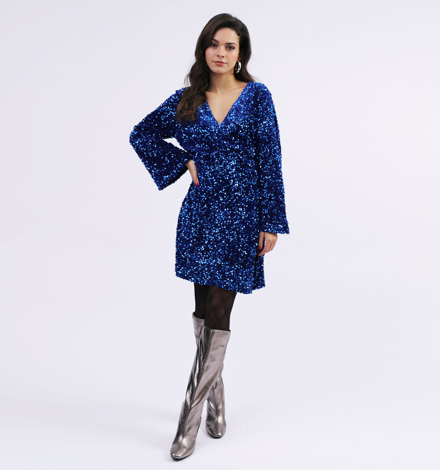 Vila Barina Robe de soiree a paillettes en Bleu Femmes Robes en ligne sur TORFS.BE