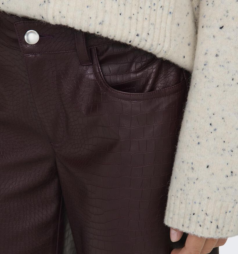 JDY Alexa Cosmo Croco Pantalon en Bordeaux pour femmes (365963)