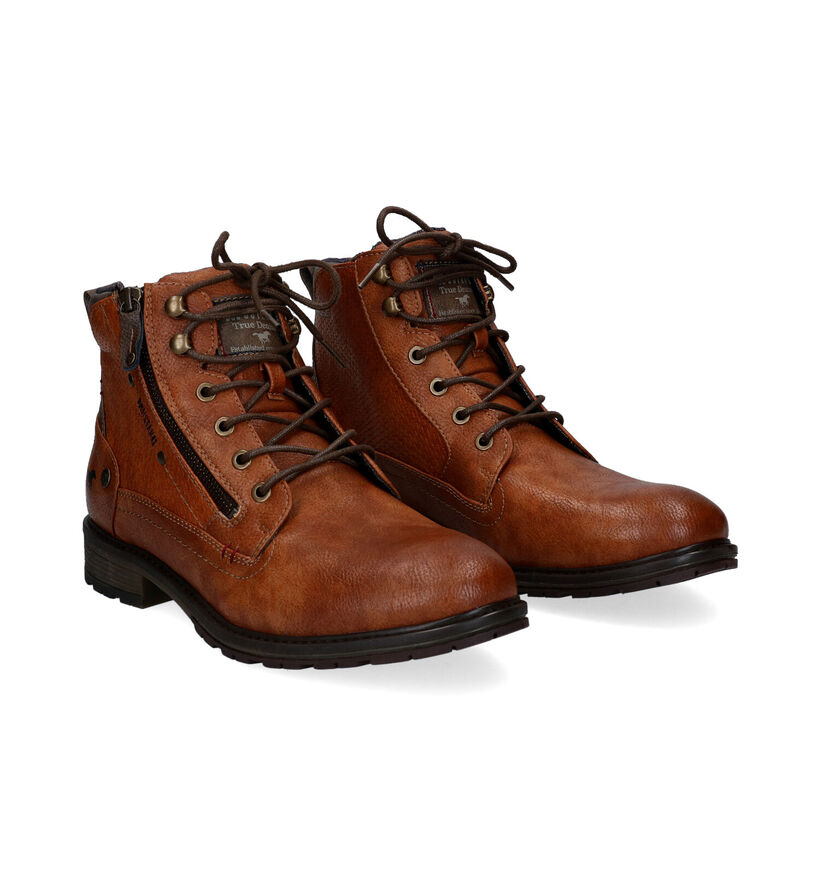 Mustang Cognac Boots in kunstleer (313557)