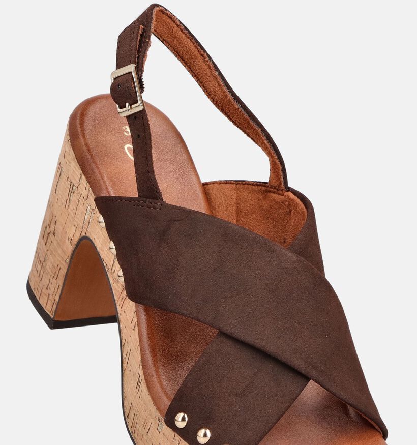 Marco Tozzi Mocca Donkerbruine Sandalen met Hak voor dames (371877)