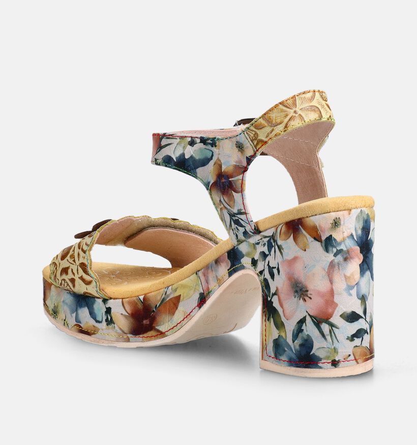 Laura Vita HECALO Sandales compens&eacute;es en Jaune pour femmes (373209)