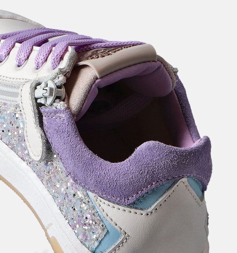 STONES and BONES Wit/Paarse Sneakers Glitter voor meisjes (358294) - geschikt voor steunzolen