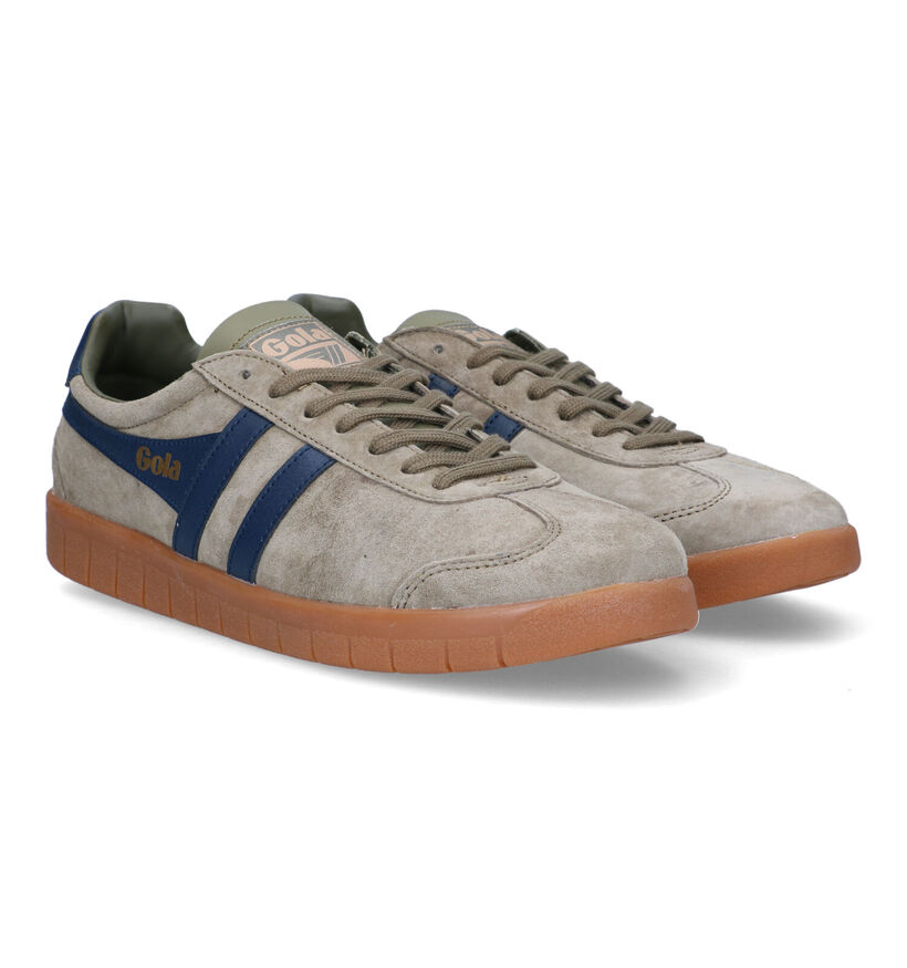 Gola Hurricane Suede Baskets en Beige pour hommes (336324) - pour semelles orthopédiques