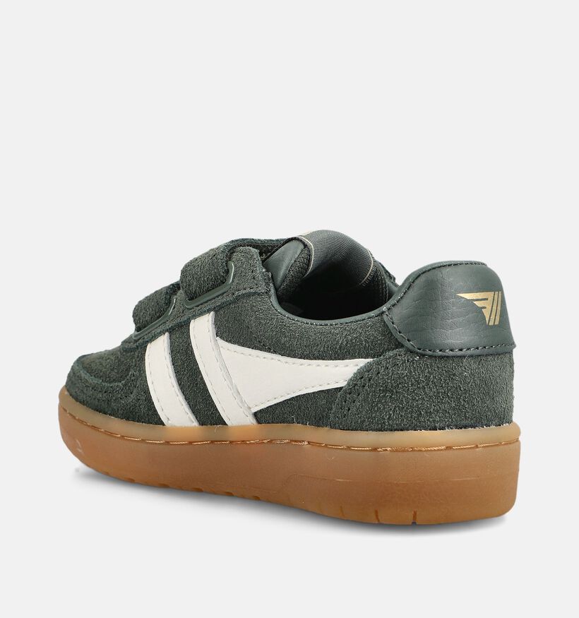 Gola Hawk Suede Strap Baskets basses en Vert kaki pour gar&ccedil;ons (376307) - pour semelles orthop&eacute;diques