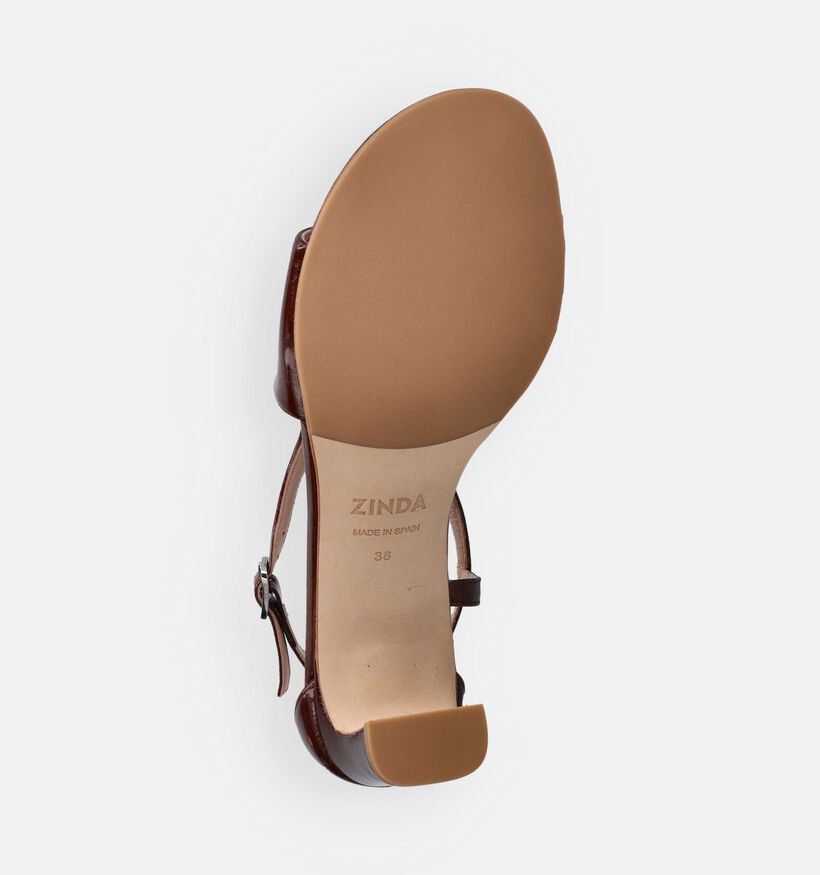 Zinda Donkerbruine Sandalen op hak voor dames (373657)