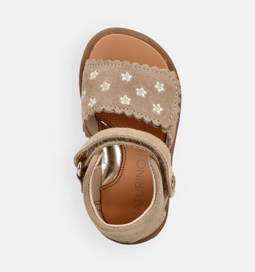 Naturino Maya Embr Suede Beige Babysandalen voor meisjes (371572)