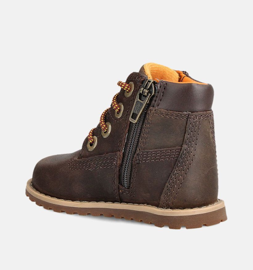 Timberland Pokey Pine Donkerbruine Boots met Veter en Rits voor jongens, meisjes (377380) - geschikt voor steunzolen