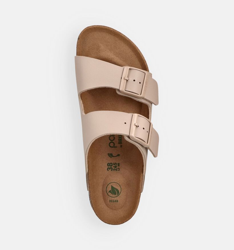 Birkenstock Arizona Pap Flex Platform Birko-Flor Beige Slippers voor dames (368214)