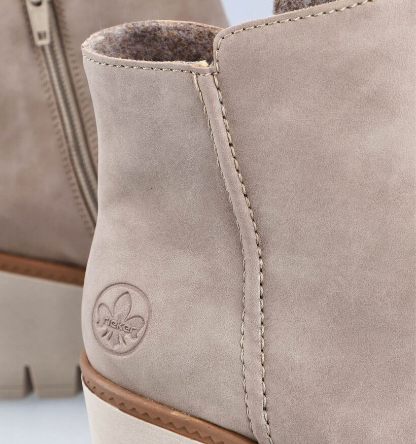 Rieker Beige Enkellaarsjes met sleehak voor dames (347415)