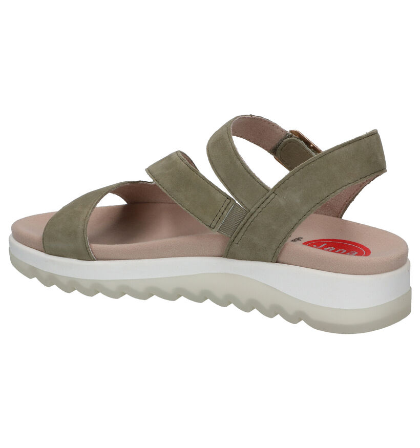 Jana Groene Sandalen in nubuck (286450)