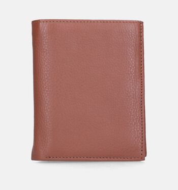 Euro-Leather Portemonnees Zwart/Cognac/Bruin