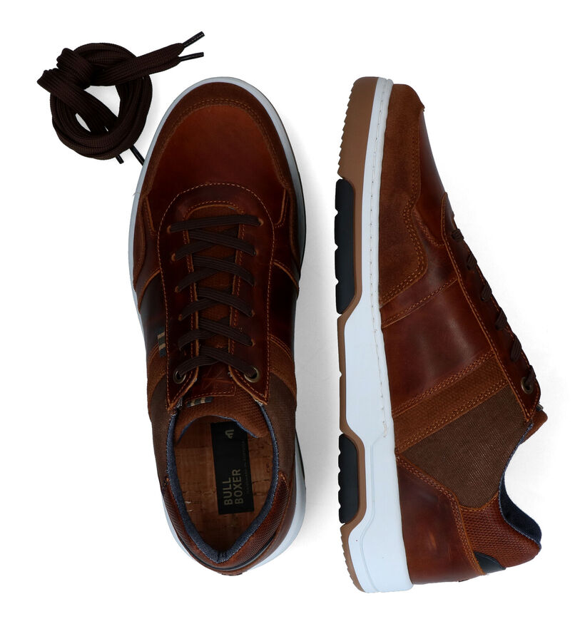 Bullboxer Chaussures à lacets en Cognac pour hommes (325102) - pour semelles orthopédiques