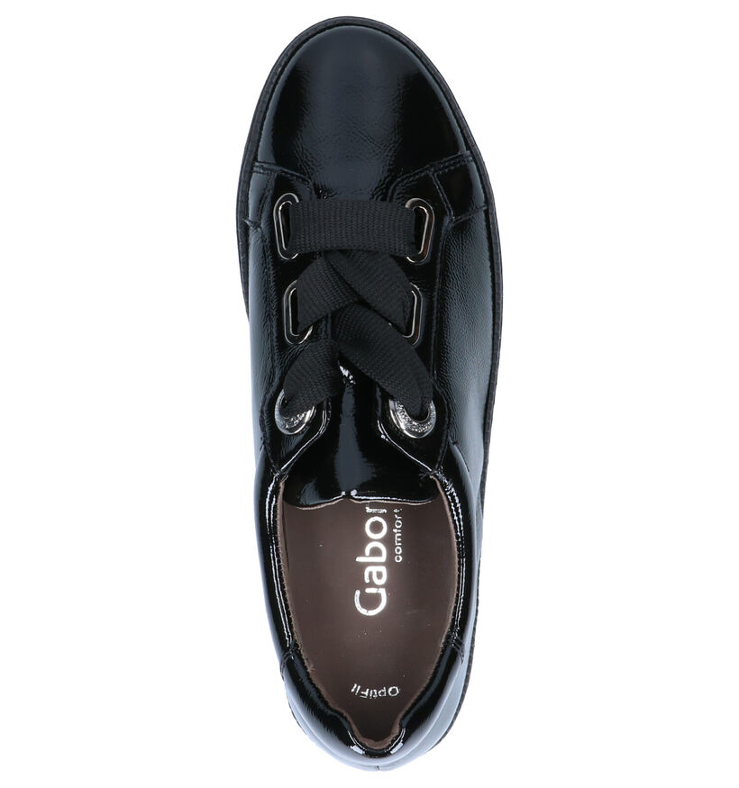 Gabor OptiFit Zwarte Veterschoenen in lak (260221)