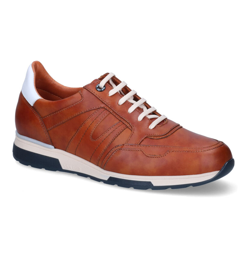 Van Lier Cognac Veterschoenen voor heren (307841) - geschikt voor steunzolen