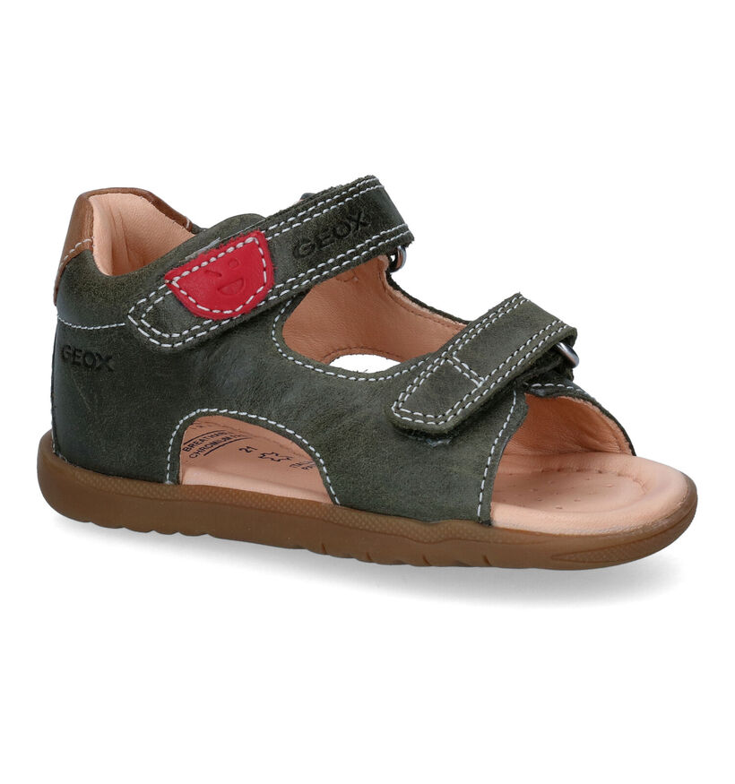 Geox Macchia Kaki Sandalen in leer (311035)