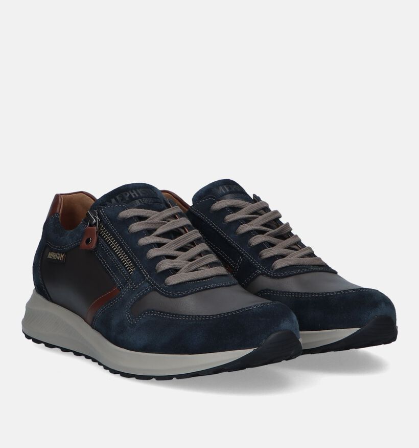 Mephisto Dino Velsport Blauwe Veterschoenen voor heren (345981) - geschikt voor steunzolen