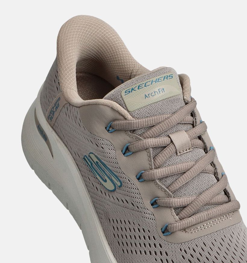 Skechers Arch Fit 2.0 Baskets en Taupe pour hommes (371070) - pour semelles orthop&eacute;diques