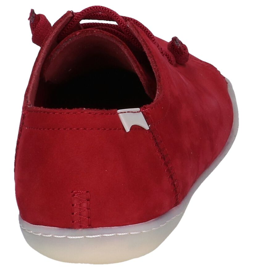 Camper Chaussures à lacets en Rouge foncé en nubuck (243849)