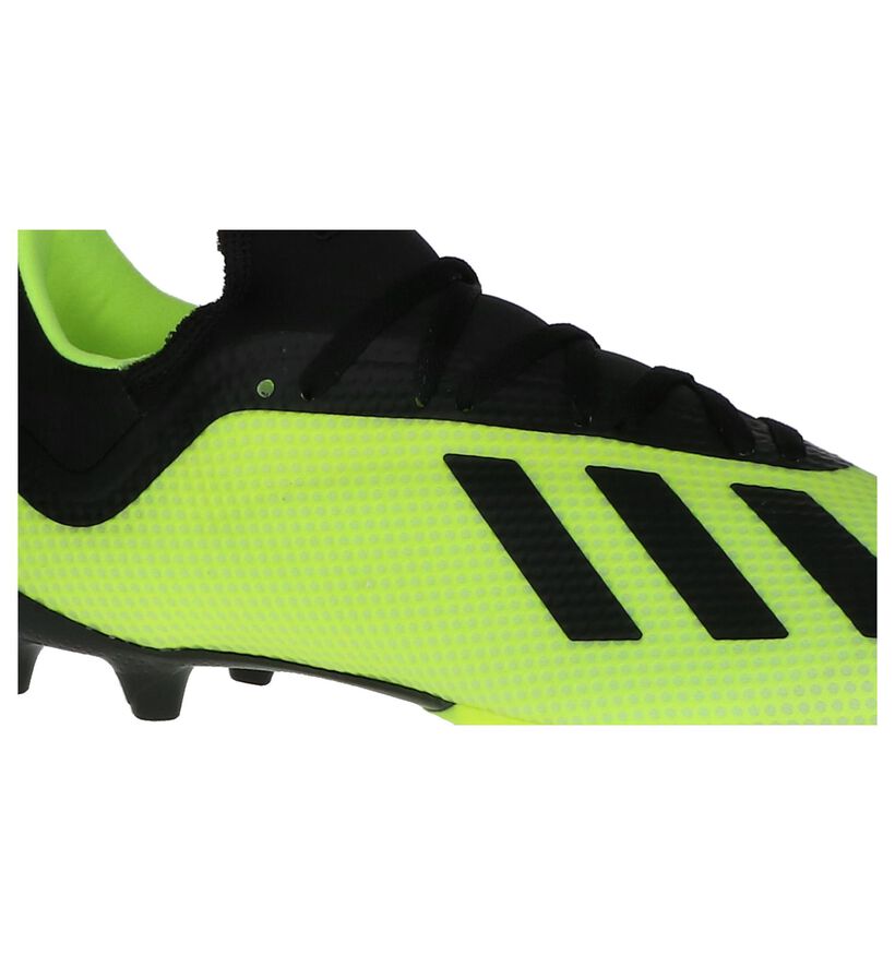 Zwart/Rode Voetbalschoenen adidas X 18.3 FG in kunstleer (236084)