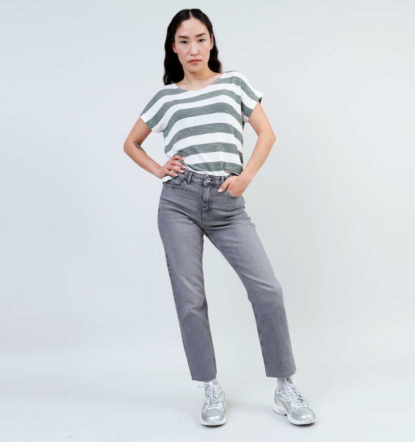 JDY Lullu HW Staight Crop Jeans en Gris pour femmes (335395)