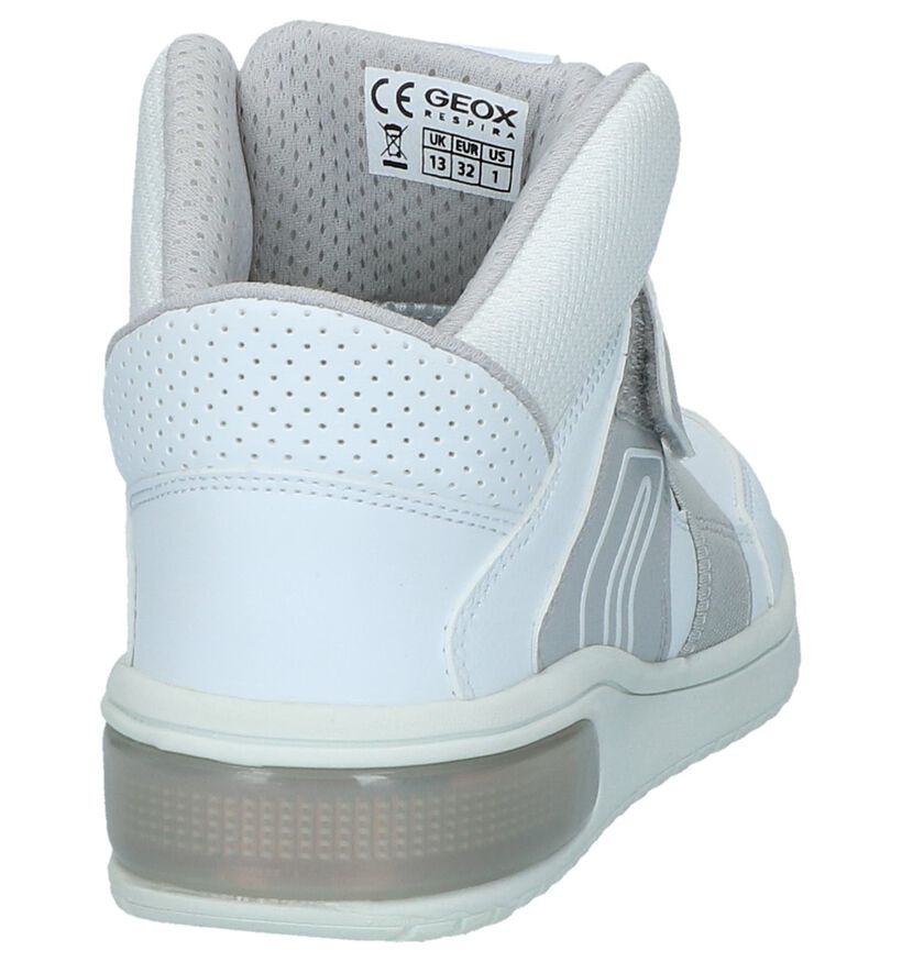 Geox Witte Hoge Sneakers met Lichtjes in stof (223185)