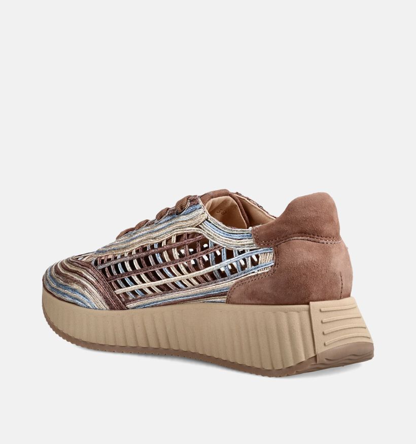 Softwaves Rafia Bruine Veterschoenen voor dames (373380) - geschikt voor steunzolen