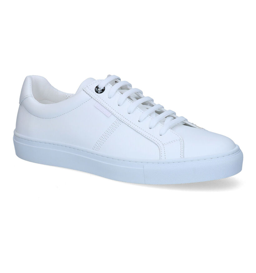 Van Lier Witte Veterschoenen in leer (307838)