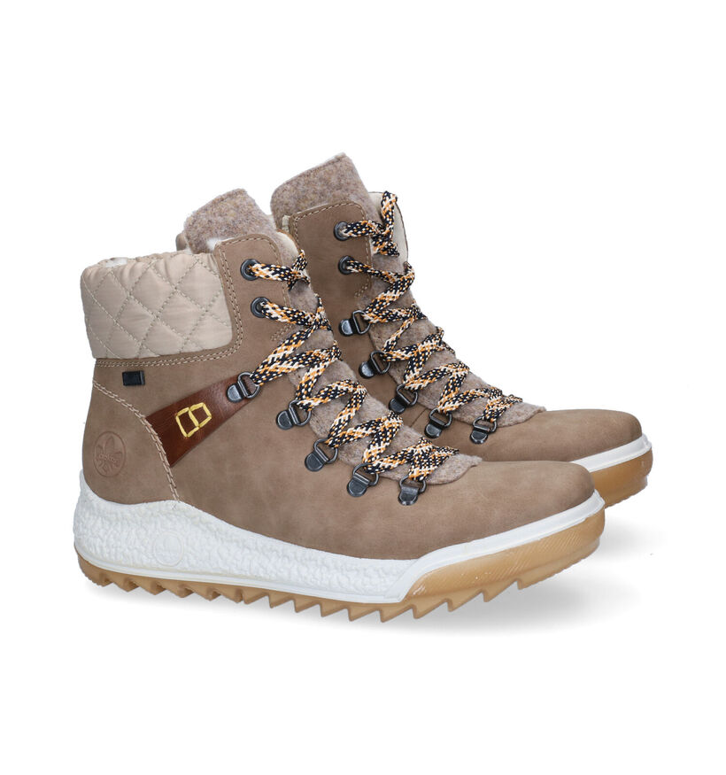Rieker Taupe Wandelschoenen in kunstleer (297925)