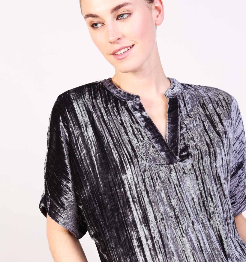 Mexx Crushed Velvet Blouse en Gris Mexx Crushed Velvet Blouse en Gris pour femmes (365610)