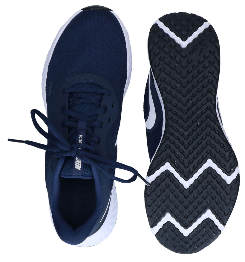 Nike Revolution 5 Baskets en Bleu en textile (290990)