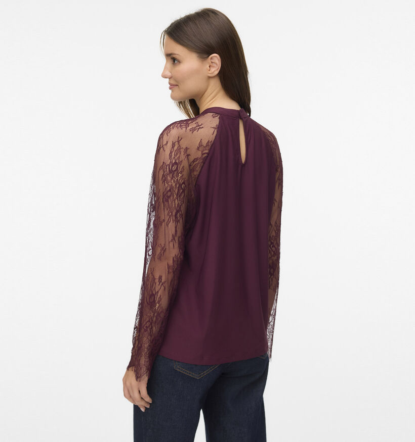 Vero Moda Milla Lace Bordeaux Blouse voor dames (381323)