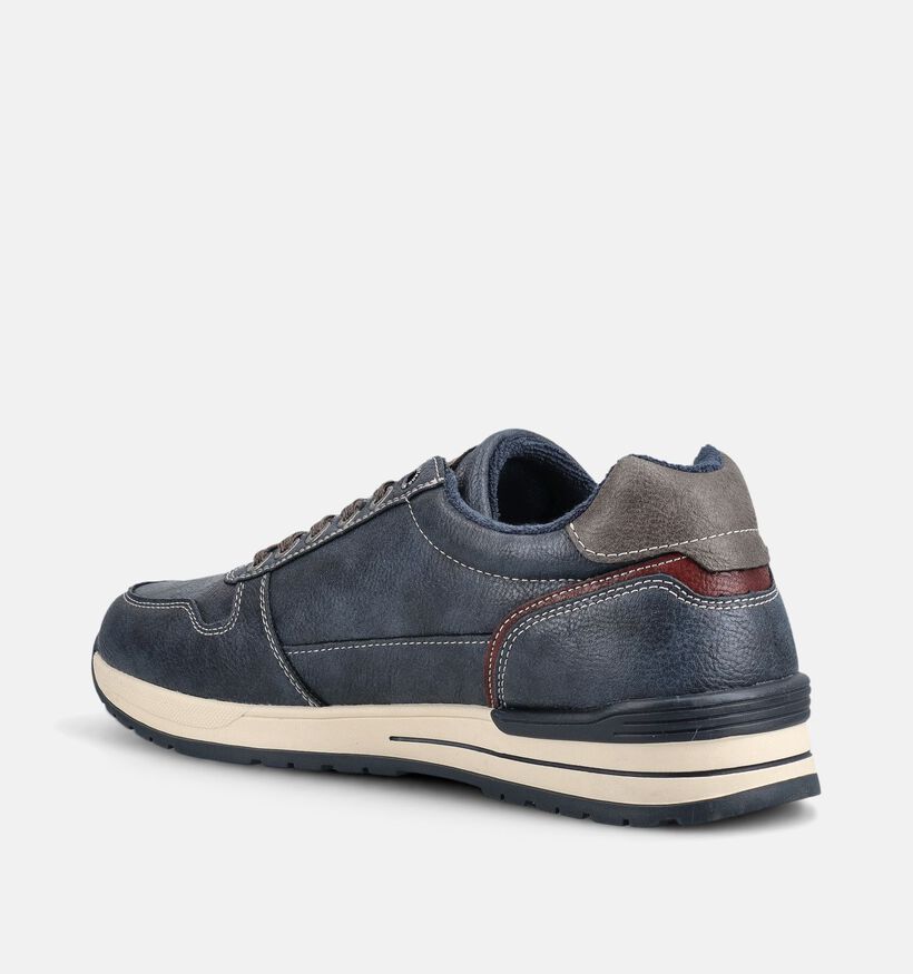 Mustang Donkerblauwe Schoenen met Veter en Rits voor heren (377346) - geschikt voor steunzolen