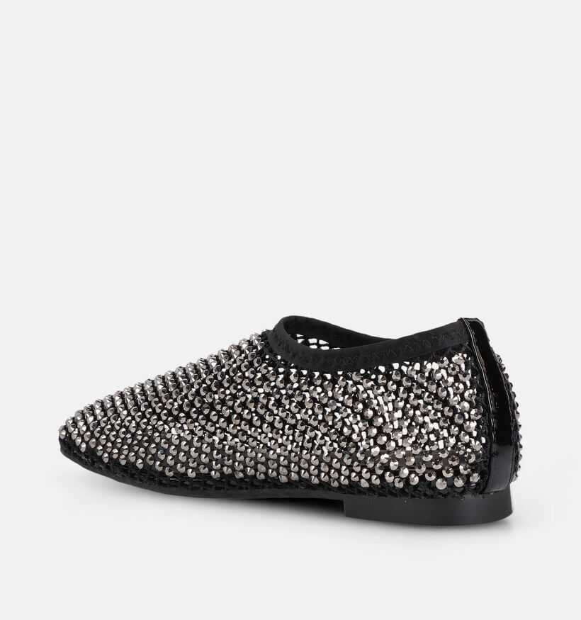 La Strada Zwarte/Zilveren Mesh Ballerina's met Steentjes voor dames (381642)