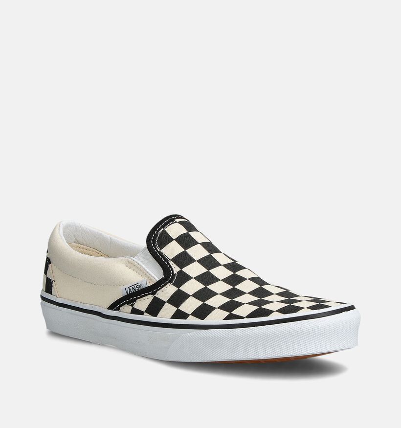 Vans Classic Checkerboard Baskets sportives en Blanc/Noir pour femmes (360190)