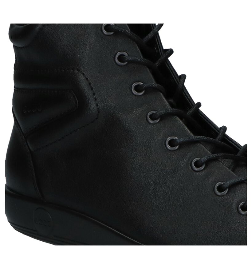 ECCO Soft 2.0 Bottines à Lacets en Noir en cuir (280977)