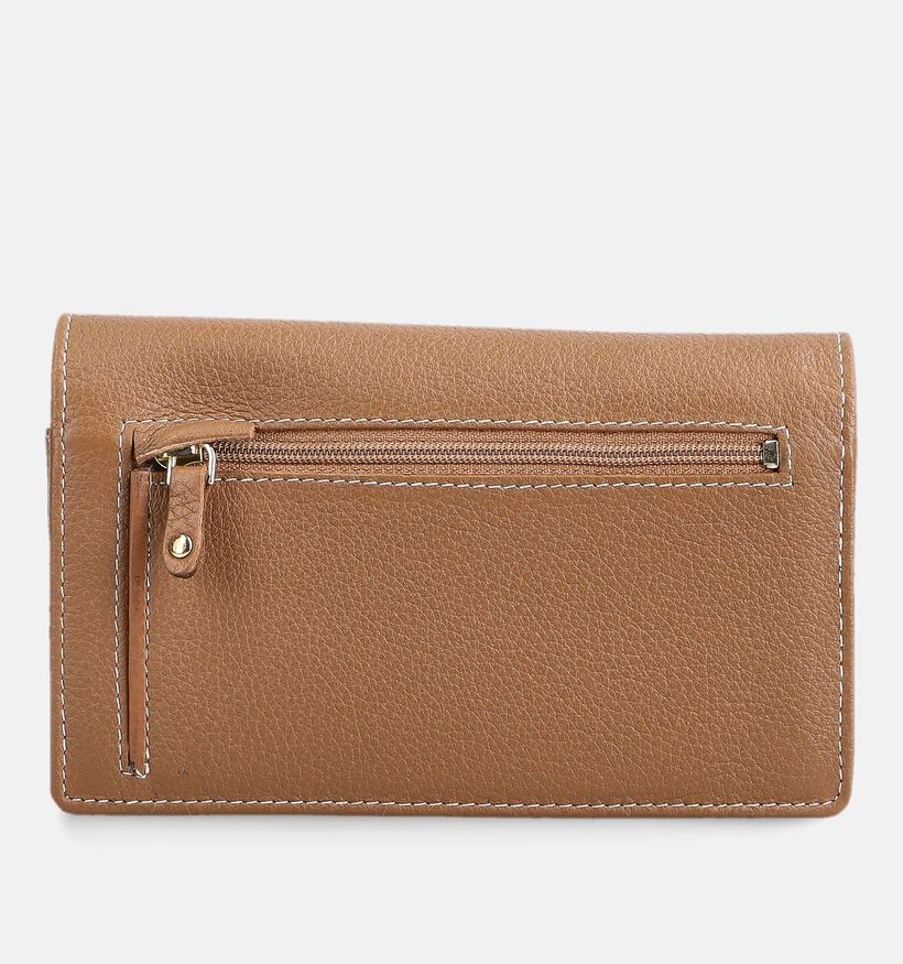 Crinkles Porte-monnaie zipp&eacute; en Marron pour femmes (381722)