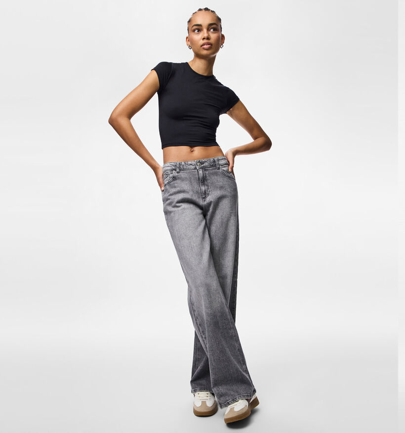 Pieces Silke Grijze Wide Leg Jeans voor dames (378362)