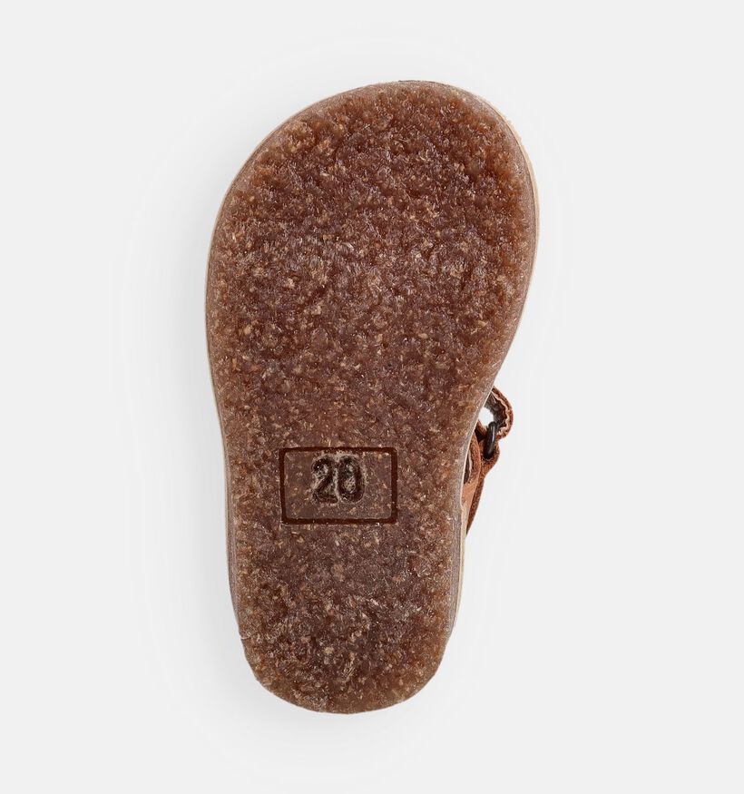 Milo & Mila Flowers Cognac Babysandalen voor meisjes (372549)