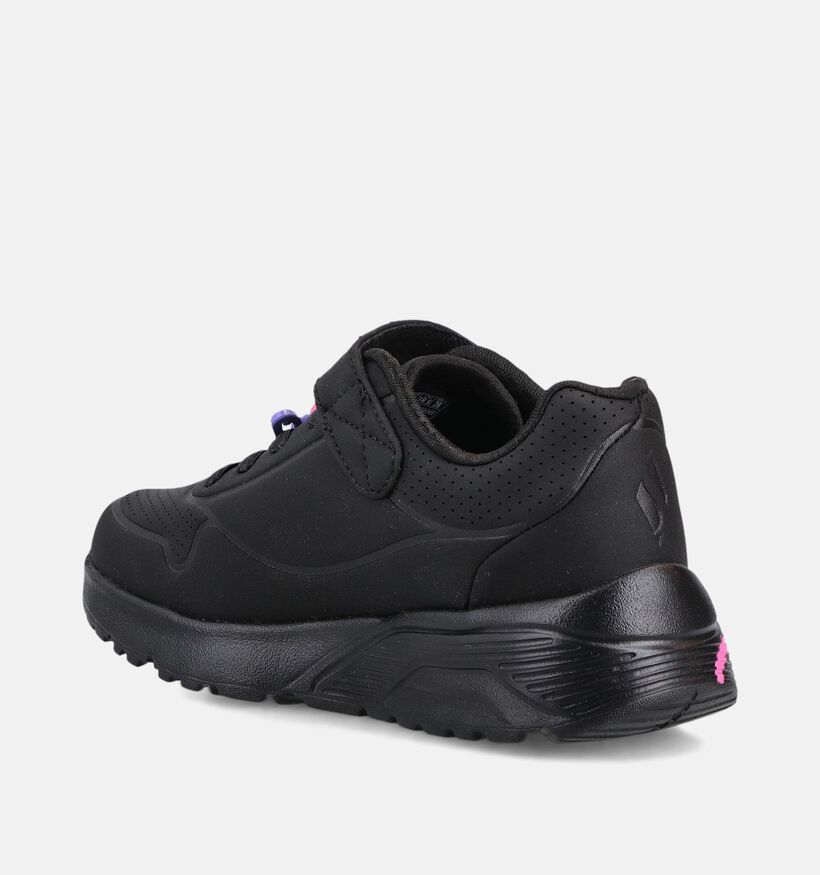 Skechers Uno Lite Heart Status Zwarte Sneakers voor meisjes (376837)