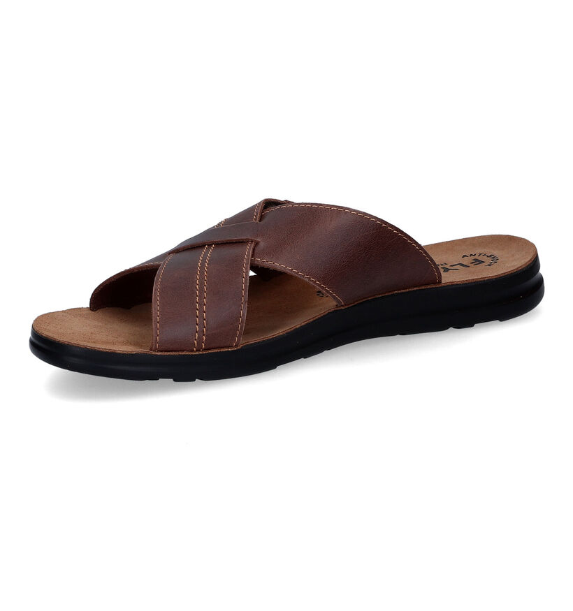 Fly Flot Nu-pieds casual en Marron en cuir (310581)