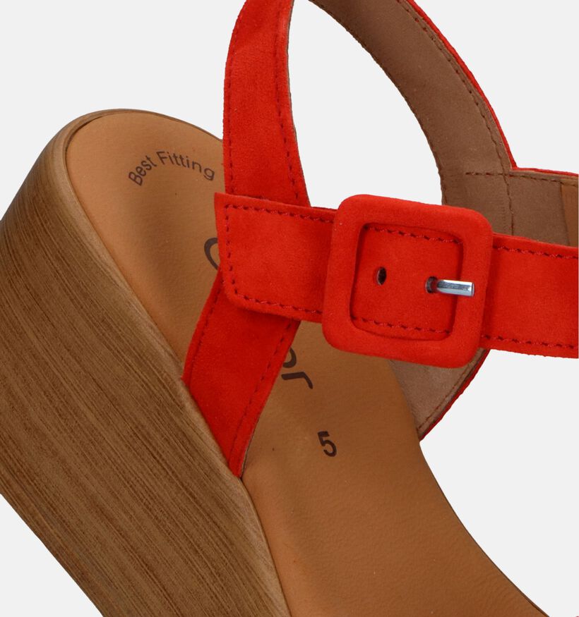 Gabor Best Fitting Sandales avec talon compensé en Orange pour femmes (339371)