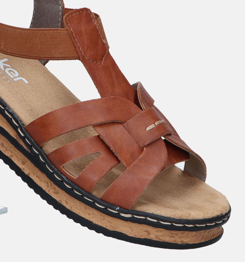 Rieker Cognac Sandalen met sleehak voor dames (339081)