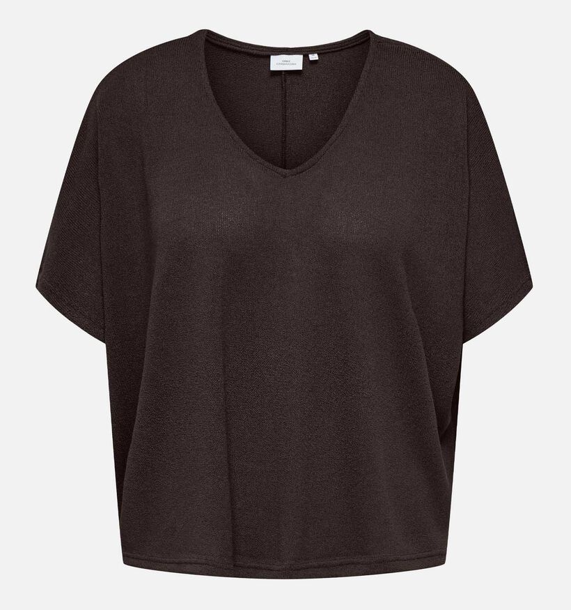ONLY Carmakoma Tammi Donkerbruine T-shirt voor dames (381906)