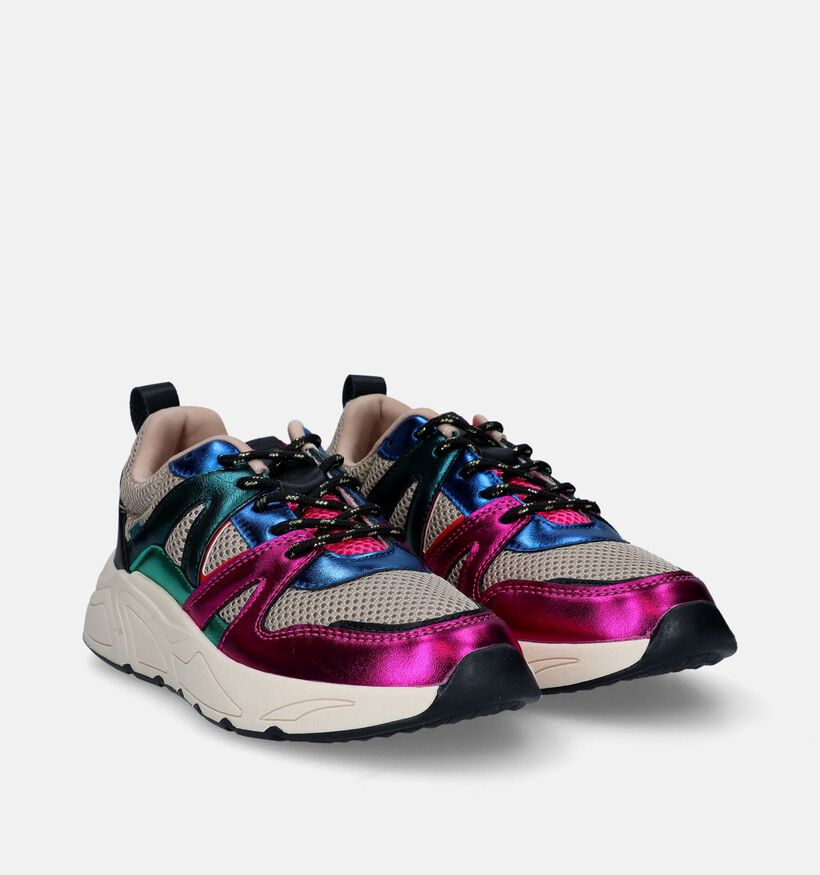 Poelman Baskets casual en Fuchsia pour femmes (341304)