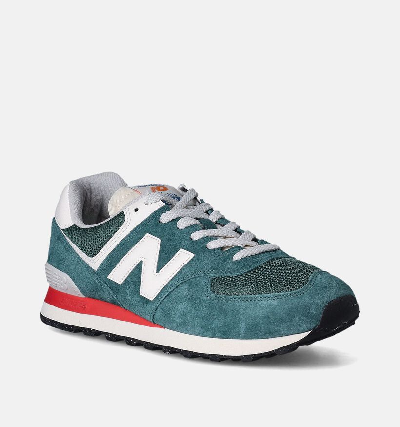 New Balance U 574 Baskets en vert pour hommes, garçons (350070) - pour semelles orthopédiques