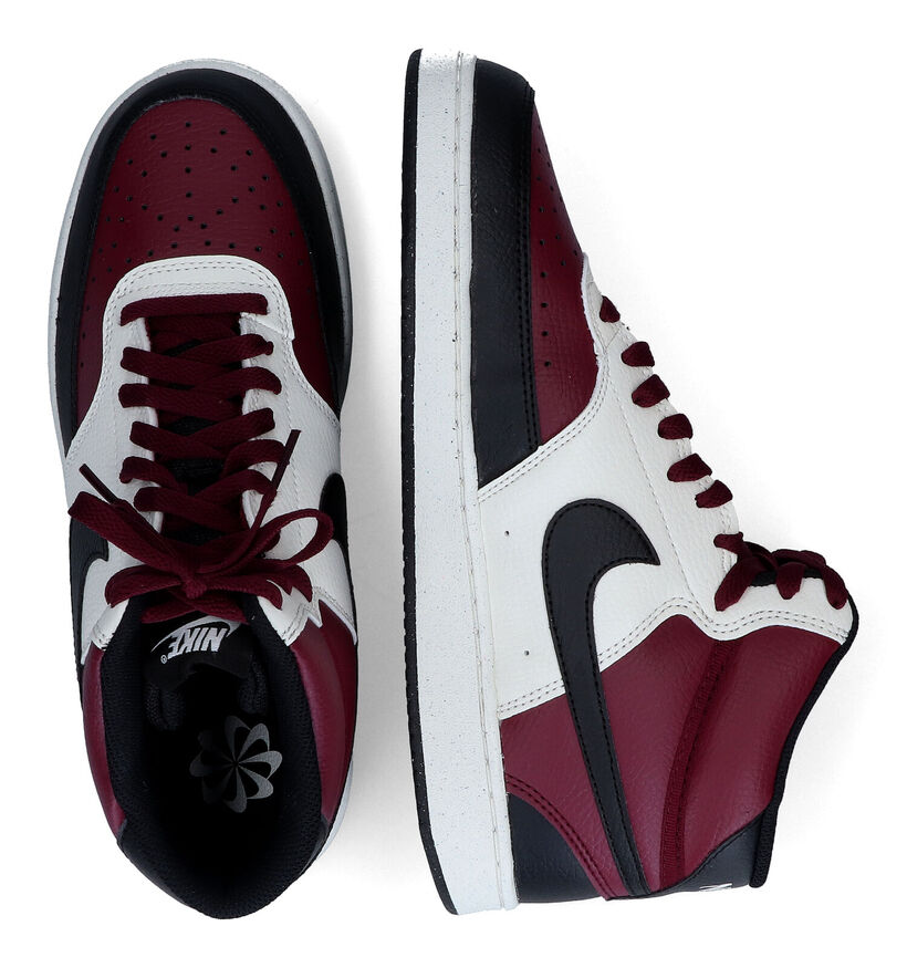 Nike Court Vision Mid Baskets en Bordeaux pour hommes (316523)