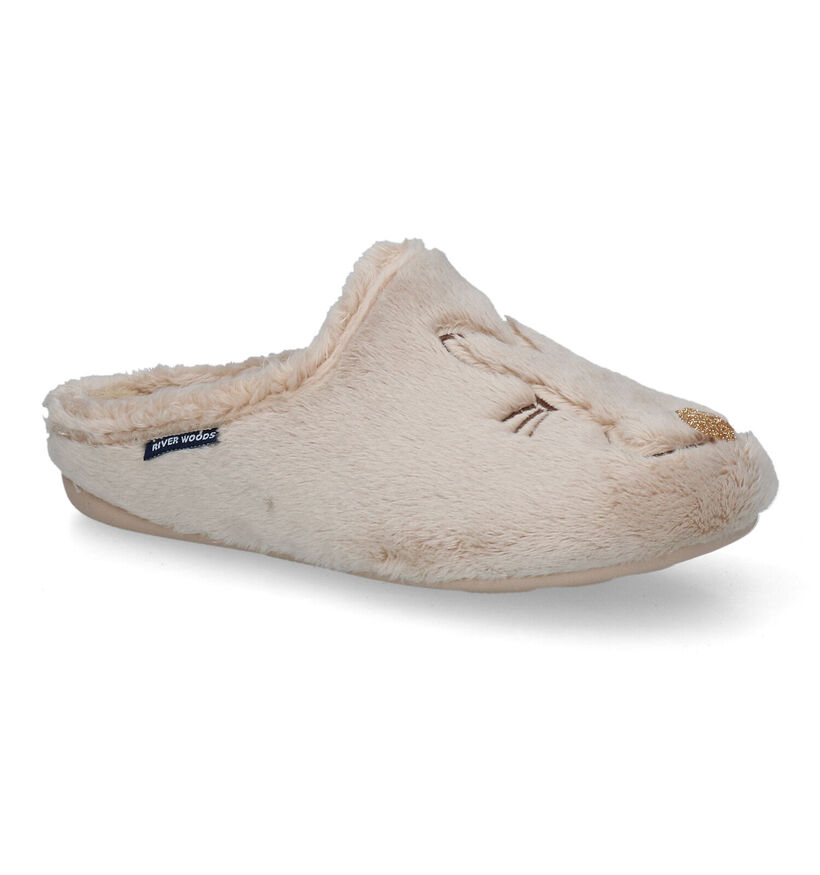 River Woods Ivy Beige Pantoffels in stof (317194)