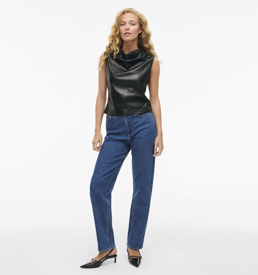 Vila Elana Draped Zwarte Top voor dames (369188)