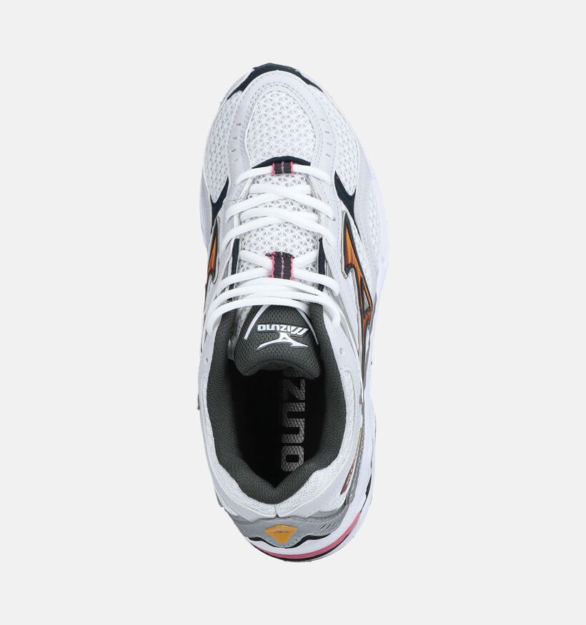 Mizuno Wave Mustang LS Baskets en Blanc/Argent pour femmes (376212) - pour semelles orthop&eacute;diques