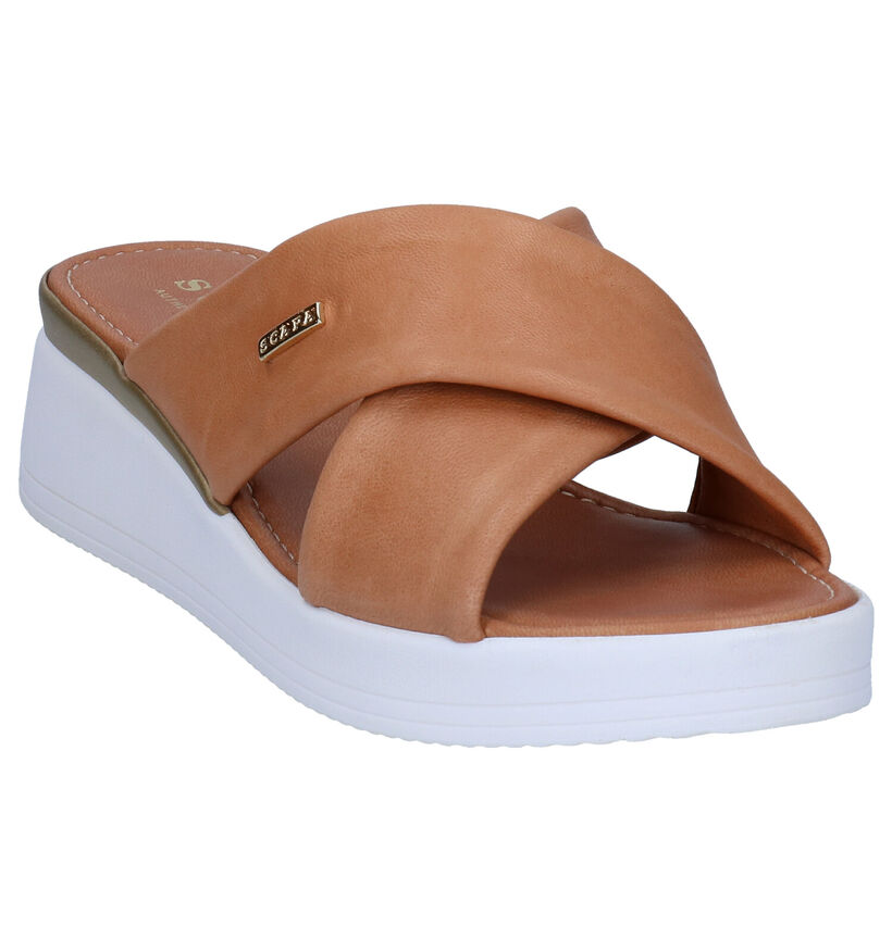 Scapa Cognac Slippers in leer (291356)